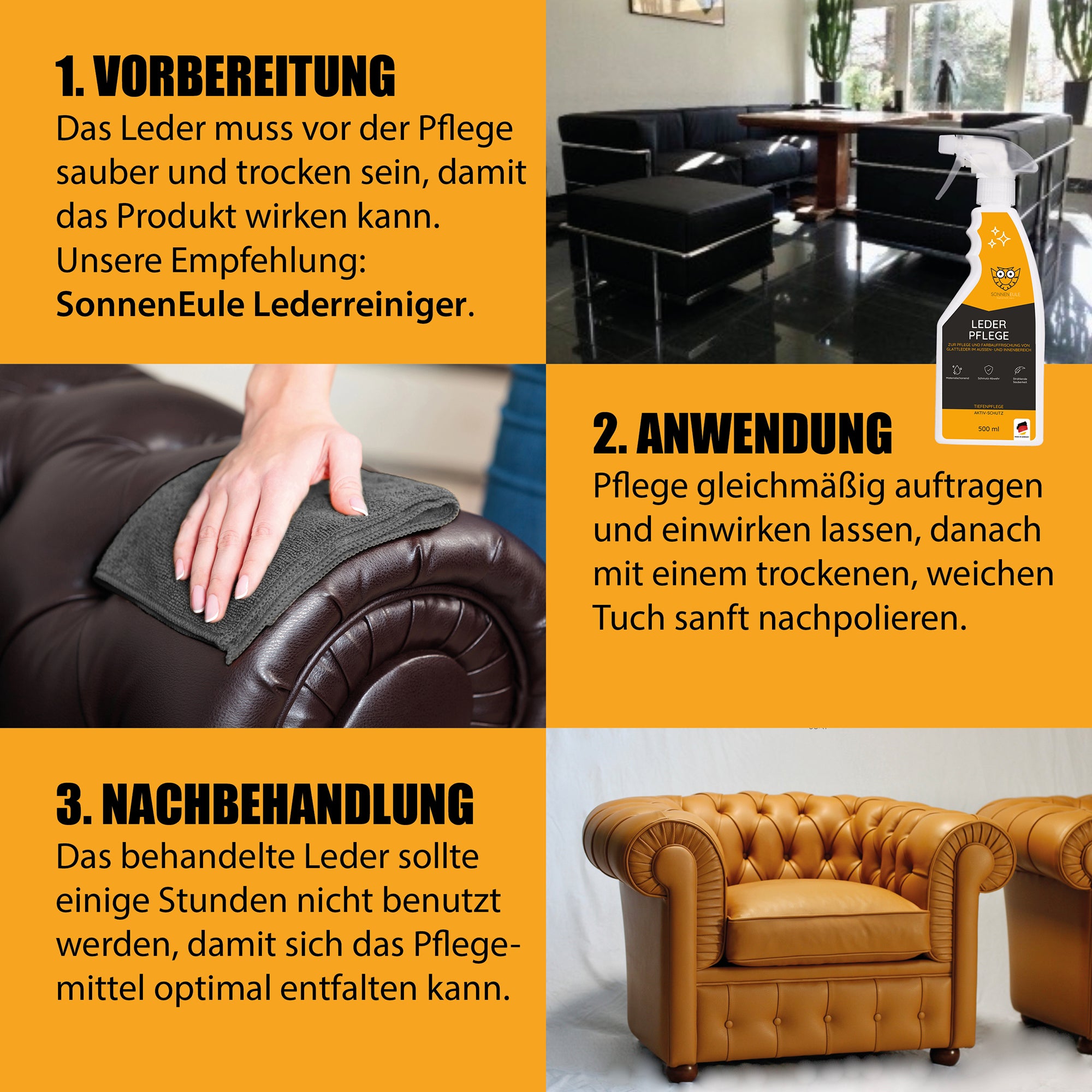 Sonneneule Lederpflege